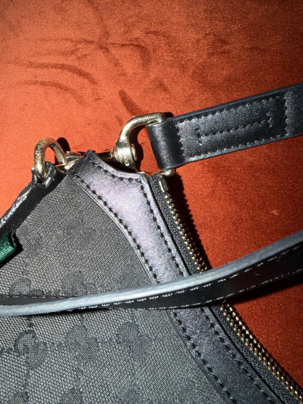 authentic Gucci Web Black Canvas Crossbody Bag - Picture 9 of 12